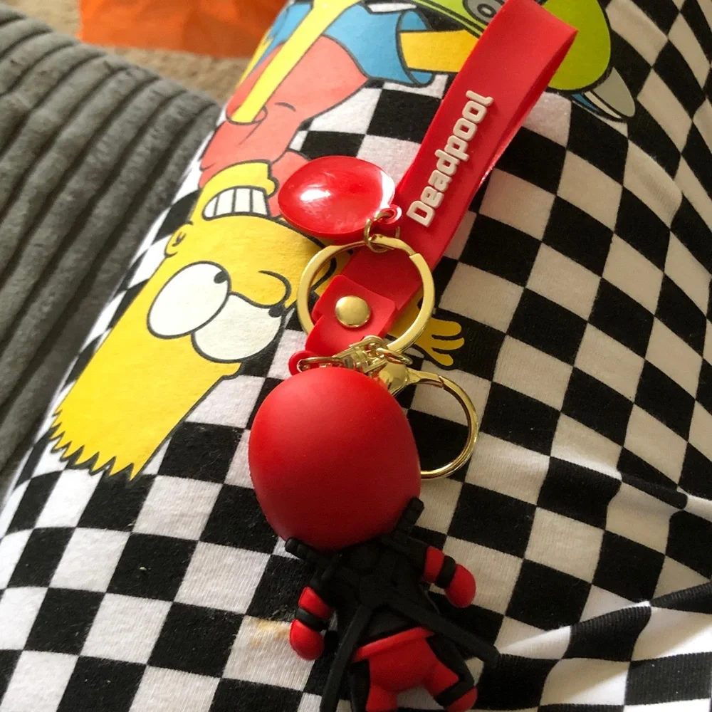 Deadpool Red Keychain Charm with Strap